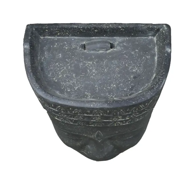 Product image of the product “Khmer-head as water feature, 84cm height, cast stone, hollow, handcrafted & coloured 85 cm”